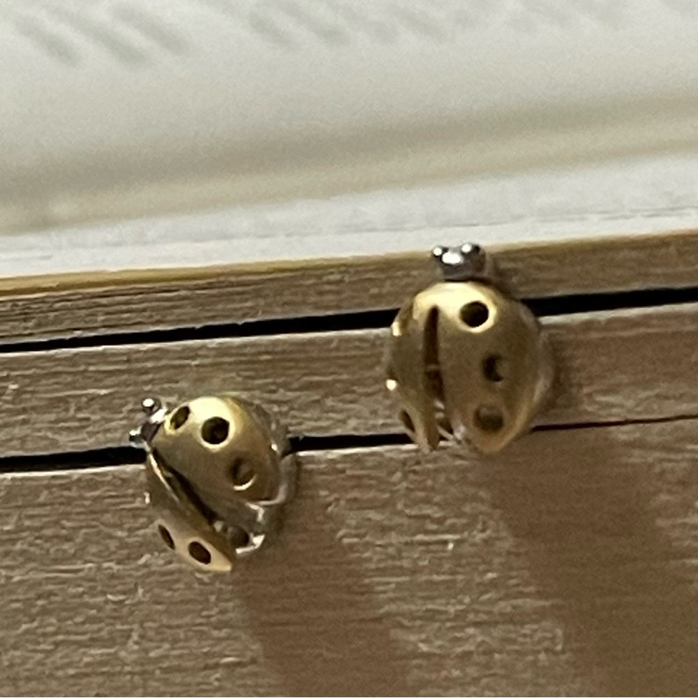 Little Ladybug stud earrings gold and silver SMALL Ladybug earrings